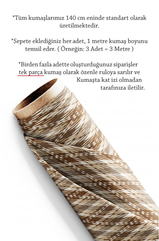 Baklava Desenli Klasik Motifli Pamuk Astarlı Kalın Rashel Döşemelik Kumaş 140Cm En ( FBR 113 KAHVE )