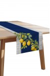 CANİLA EPHESUS Limon Deseni Lacivert Detaylı Runner 45 x 145 Cm 1 ADET ( EPHESUS R1 )