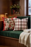 Dijital Baskılı PATCHWORK Yılbaşı Desenli. Yılbaşı Dekor Çift Taraflı Kullanım 43x43cm 2'li SET ( NOEL166 )