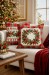 Dijital Baskılı Kapı Süsü Yılbaşı Desenli. Yılbaşı Dekor Çift Taraflı KIRLENT KILIFI 43x43cm 2'li SET ( NOEL167 )