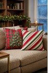 Dijital Baskılı Ekose Noel Desenli Kırlent Kılıfı. Yılbaşı Dekor Çift Taraflı KIRLENT KILIFI 43x43cm 2'li SET ( NOEL172 )