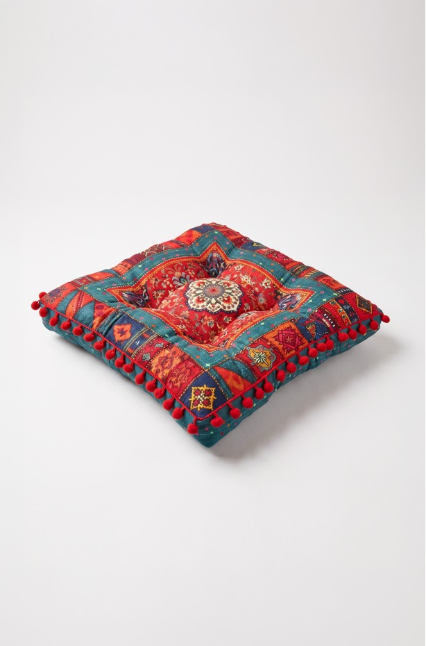 CANİLA Etnik Kilim Fas Desenli Sandalye Minderi 43x43x7 Cm 1 ADET ( MİNDER 8 )