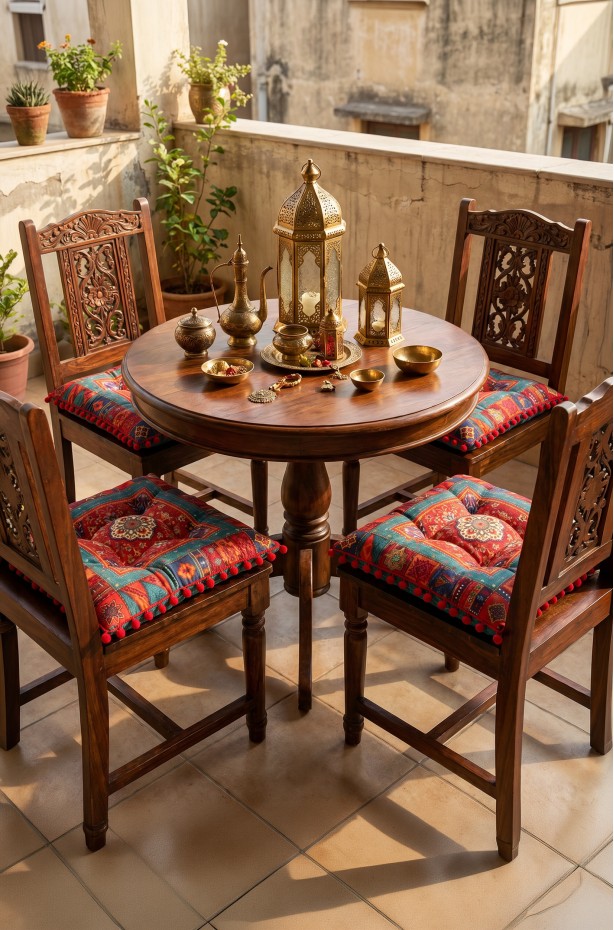 CANİLA Etnik Kilim Fas Desenli Sandalye Minderi 43x43x7 Cm 1 ADET ( MİNDER 8 )