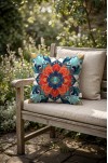 CANİLA BUTTERFLY Motif Desenli Çok Renkli Kare Kırlent 43 x 43 Cm Çift Taraflı Kırlent Kılıfı 1 ADET ( BUTTERFLY 2 )