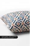 SAFİR Dijital Baskılı Geometrik Desenli Kare Kırlent Kılıfı 43 x 43 Cm Çift Taraflı Kırlent Kılıfı 1 ADET ( SAFİR 2 )