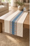 Safir Modern Dijital Baskılı 4 Kırlent Kılıfı 1 Runner 5'li SET. Salon Takımı Çift Taraflı Kırlent Kılıfı. ( SAFİR SET )