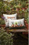 CANİLA SİCİLİA Saksı Motifli Yeşil Dikdörtgen Kırlent 33 x 53 Cm Çift Taraflı Kırlent Kılıfı 1 ADET ( SİCİLİA 4 )