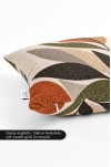 Dijital Baskılı Yaprak Desenli Kare Kırlent Kılıfı 43 x 43 Cm Çift Taraflı Kırlent Kılıfı 1 ADET ( TERRA 1 )