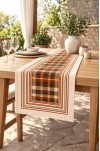 Dijital Baskılı Süet Runner. TERRA Zarif Desenli Model 45 x 150 Cm Dikişli Runner. ( TERRA RUNNER )