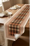 Dijital Baskılı Süet Runner. TERRA Zarif Desenli Model 45 x 150 Cm Dikişli Runner. ( TERRA RUNNER )