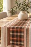 Dijital Baskılı Süet Runner. TERRA Zarif Desenli Model 45 x 150 Cm Dikişli Runner. ( TERRA RUNNER )